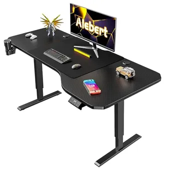 Alebert 電動式 昇降デスク 昇降式デスク 幅140*奥行70cm