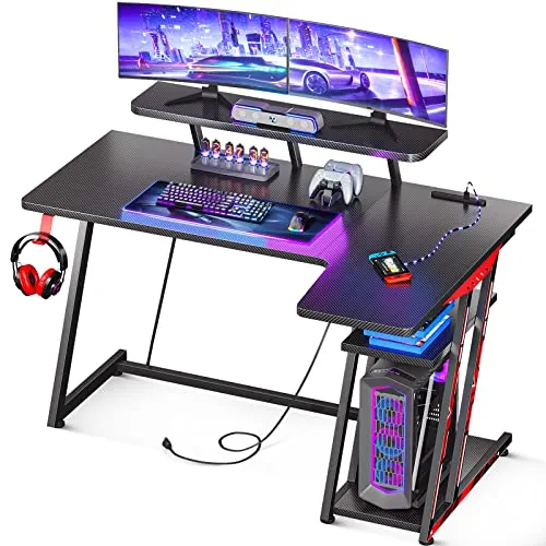 ゲーミングデスク 幅110cm 奥行60cm パソコンデスク ダブル