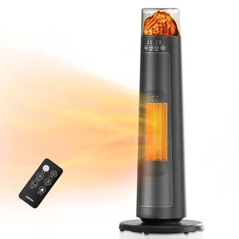 新品未使用品】新型 小型 暖炉 電気ファンヒーター/多機能/ブラック色