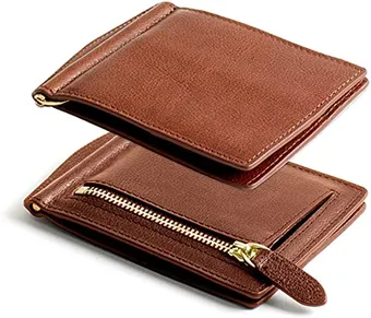 マネークリップ！】イルビゾンテ ジップコインケース付 レザー 緑